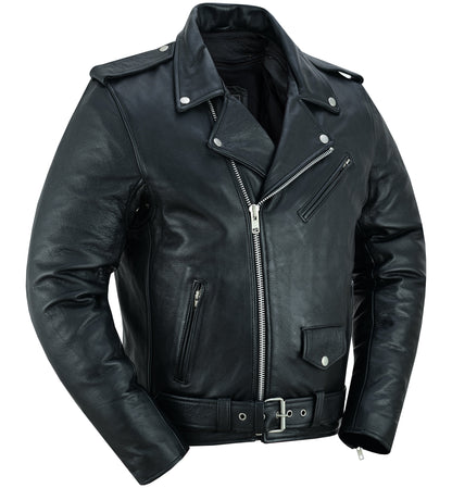 RC  Men's Premium Classic Plain Side Police Style Jacket - Black
