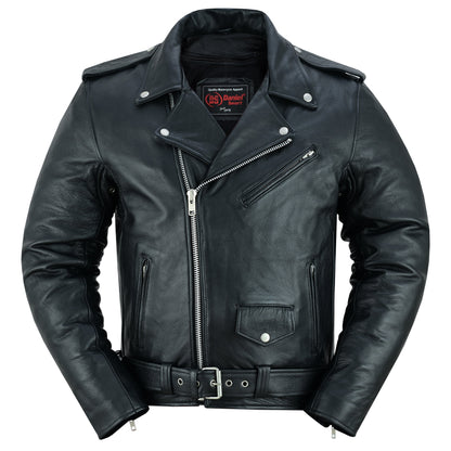 RC  Men's Premium Classic Plain Side Police Style Jacket - Black