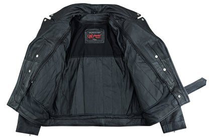 RC  Men's Premium Classic Plain Side Police Style Jacket - Black