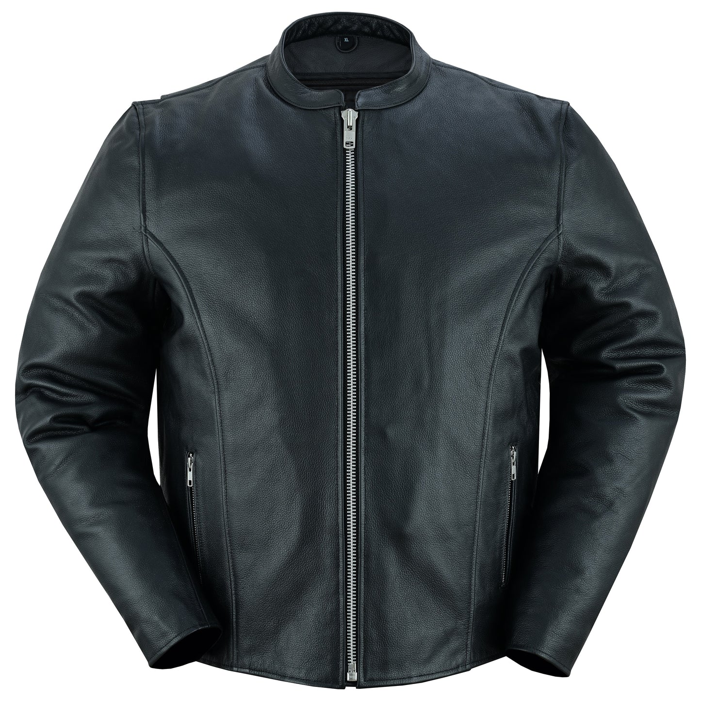 RC Men’s Classic Black Scooter Leather Jacket