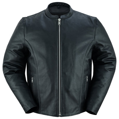 RC Men’s Classic Black Scooter Leather Jacket