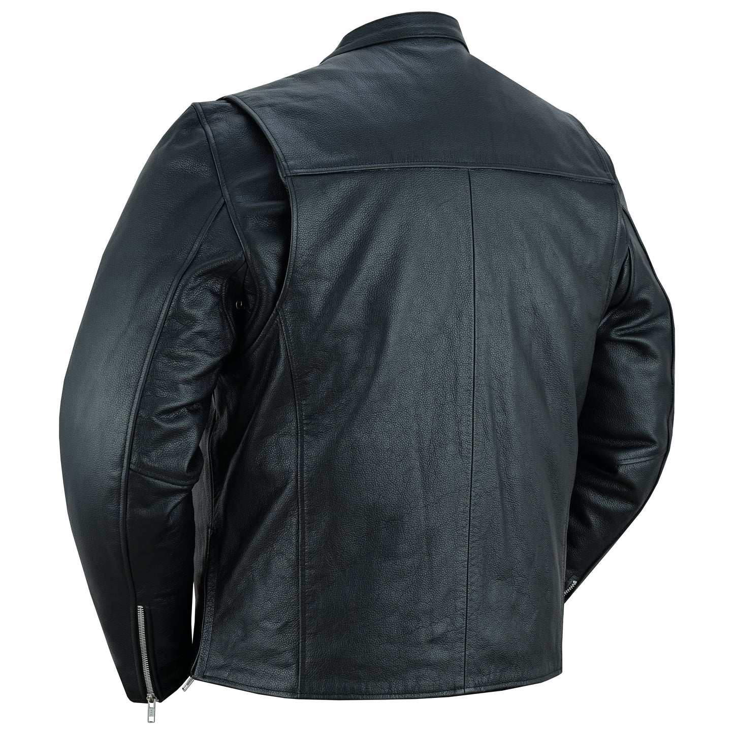 RC Men’s Classic Black Scooter Leather Jacket