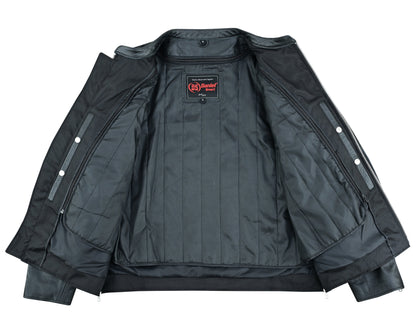 RC Men’s Classic Black Scooter Leather Jacket