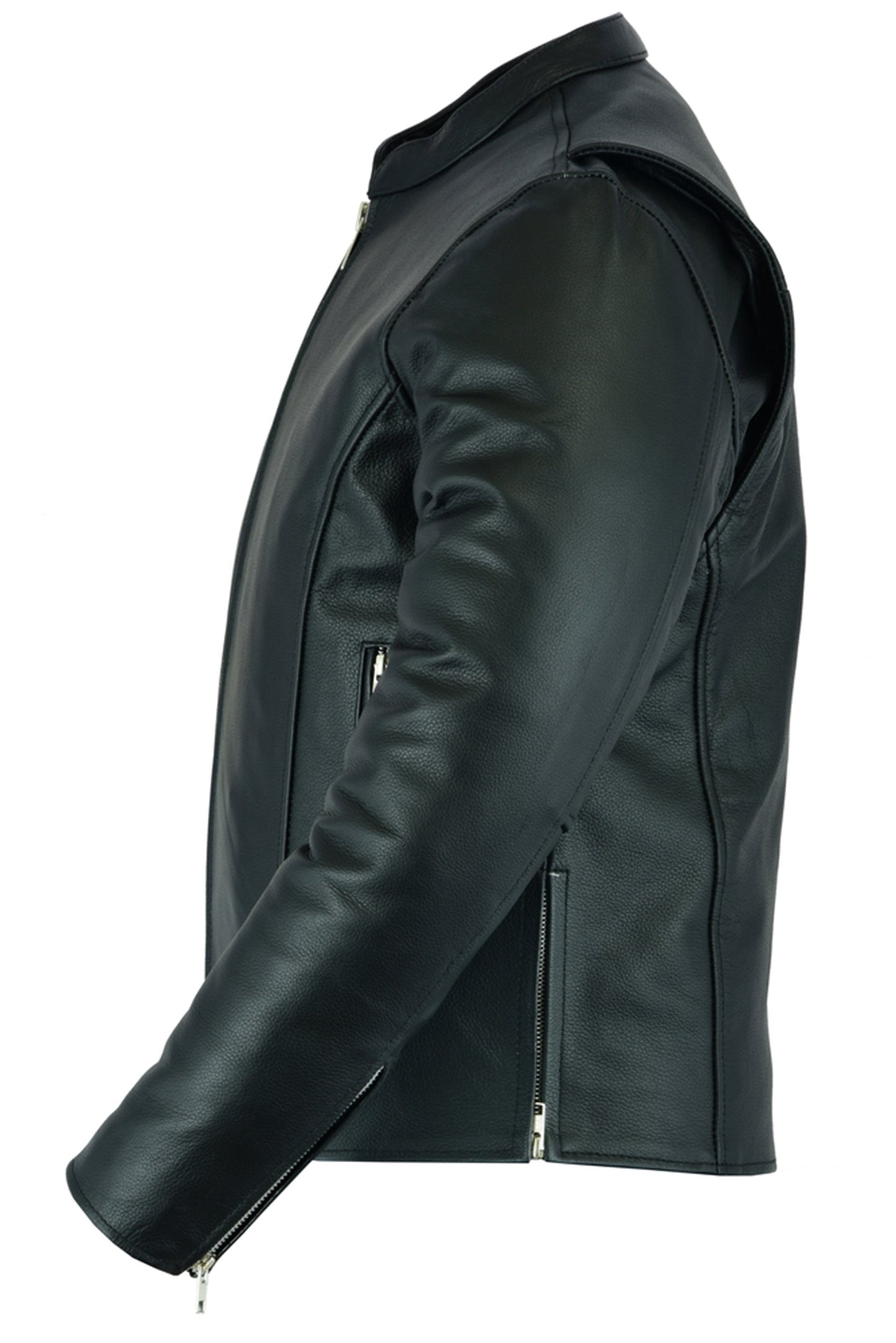 RC Men’s Classic Black Scooter Leather Jacket