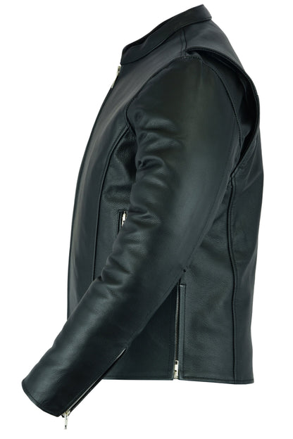 RC Men’s Classic Black Scooter Leather Jacket
