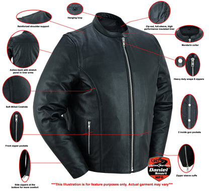 RC Men’s Classic Black Scooter Leather Jacket