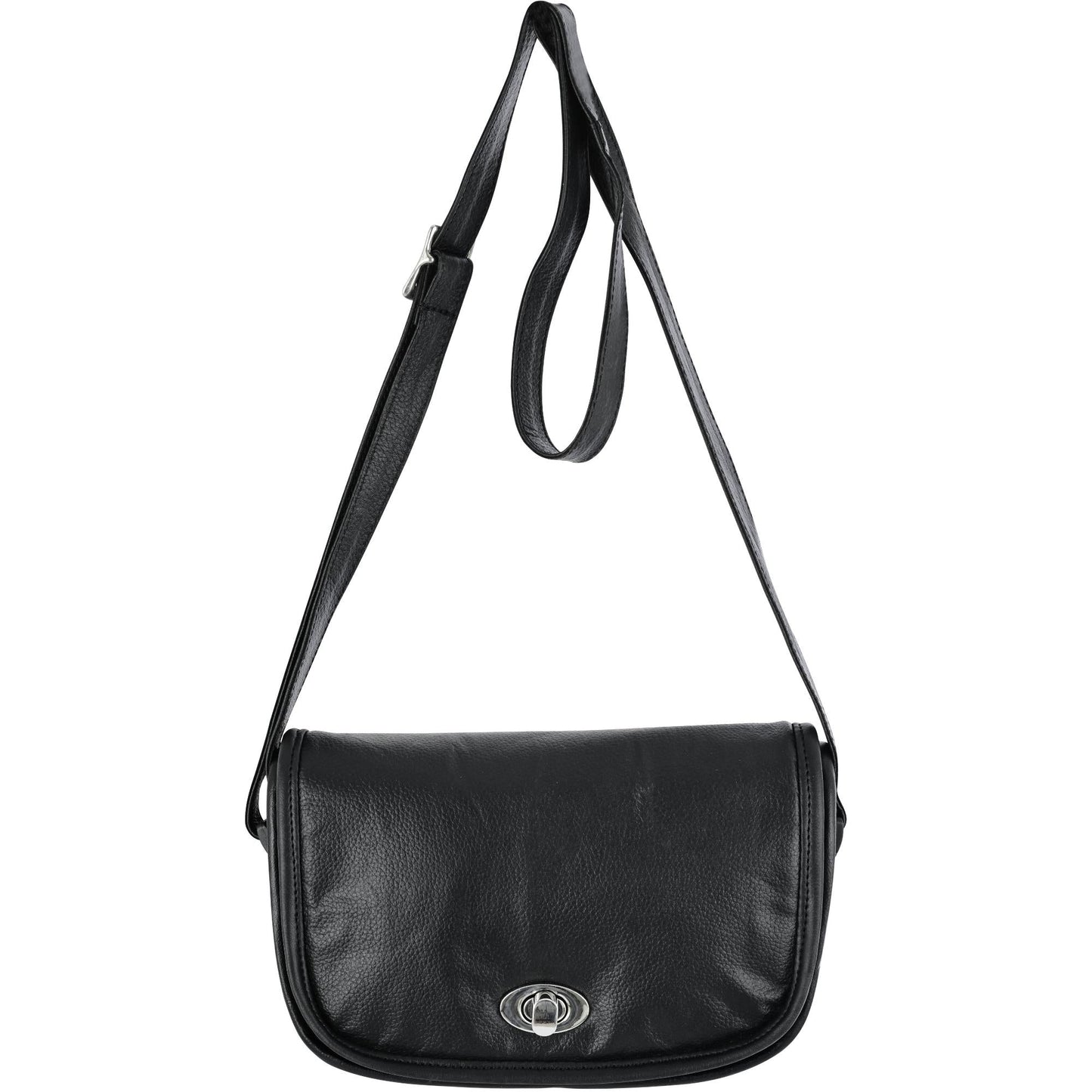 RC Women's Black Construction Leather Purse/Shoulder Bag