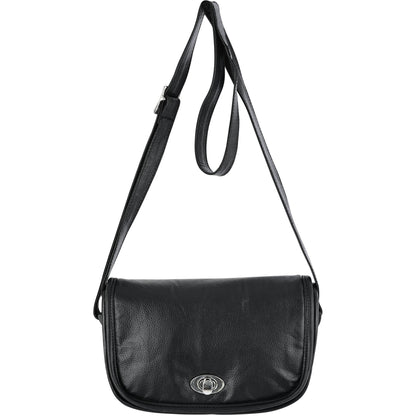 RC Women's Black Construction Leather Purse/Shoulder Bag