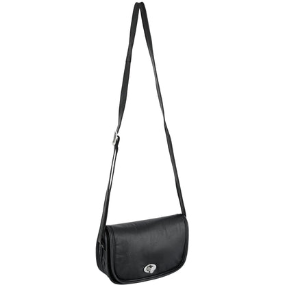 RC Women's Black Construction Leather Purse/Shoulder Bag