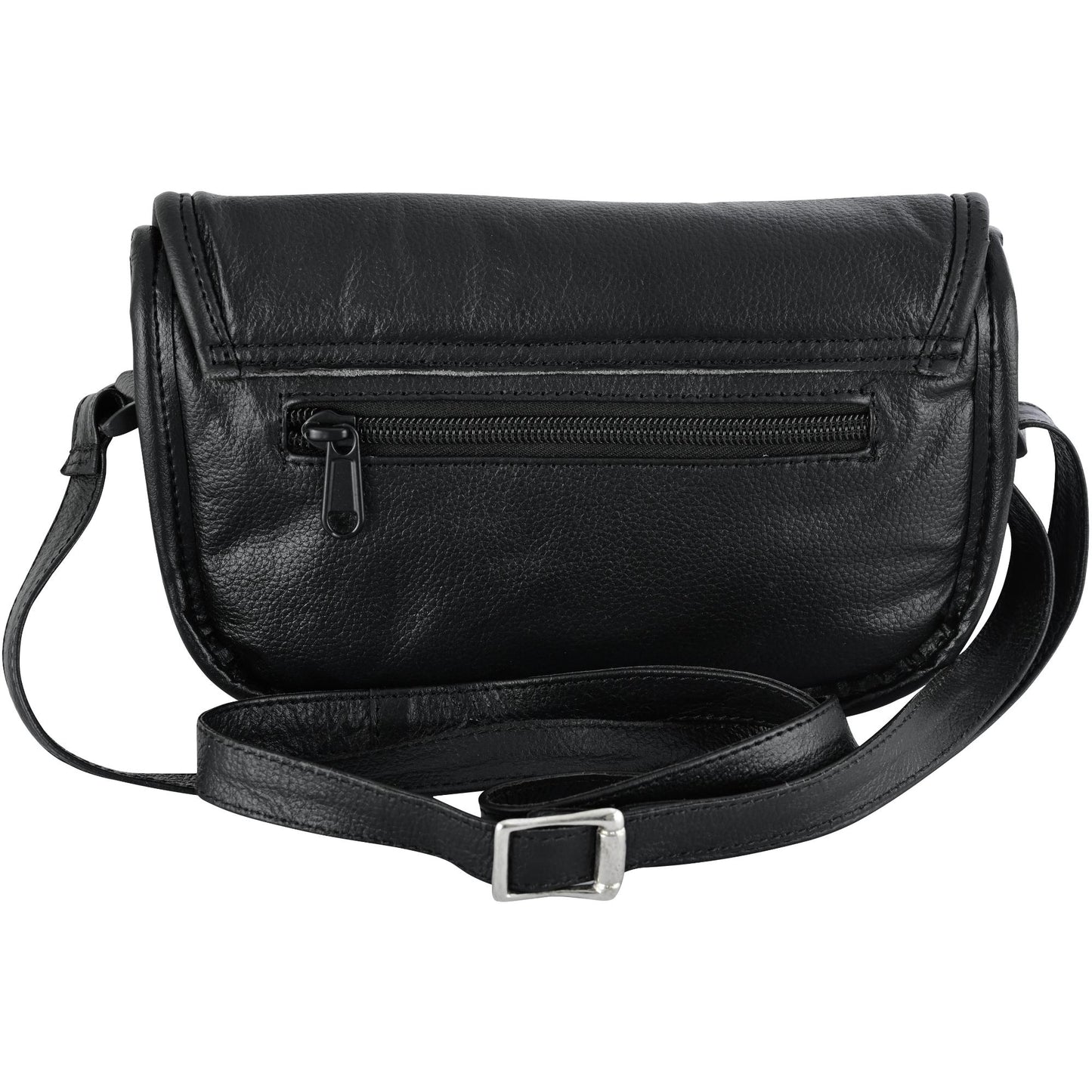 RC Women's Black Construction Leather Purse/Shoulder Bag