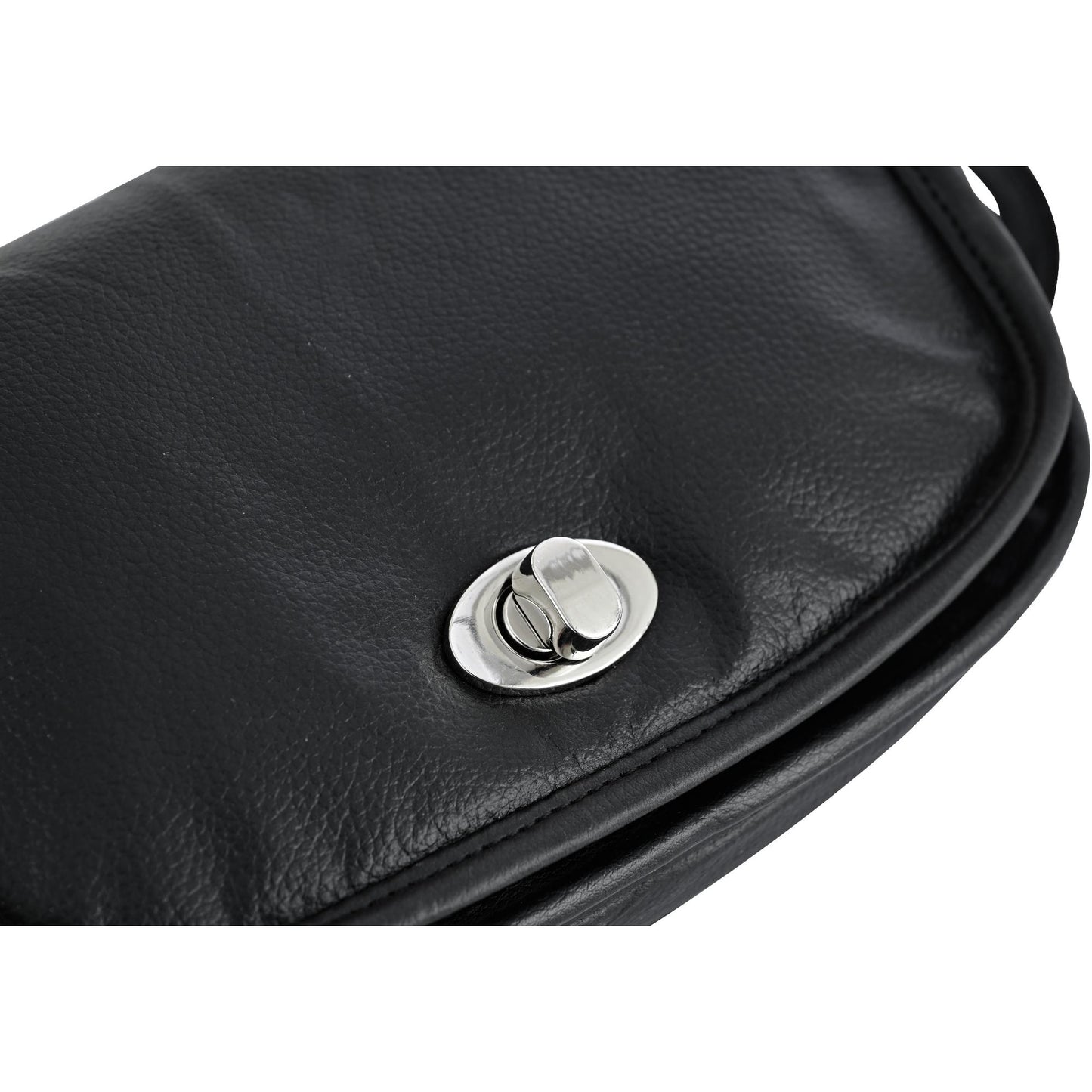 RC Women's Black Construction Leather Purse/Shoulder Bag