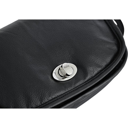 RC Women's Black Construction Leather Purse/Shoulder Bag