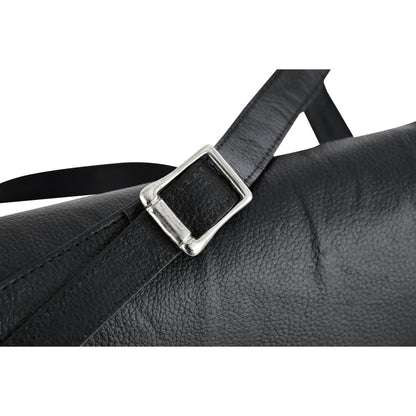 RC Women's Black Construction Leather Purse/Shoulder Bag