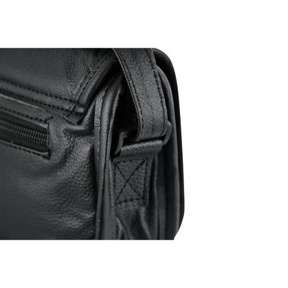 RC Women's Black Construction Leather Purse/Shoulder Bag