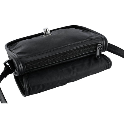 RC Women's Black Construction Leather Purse/Shoulder Bag