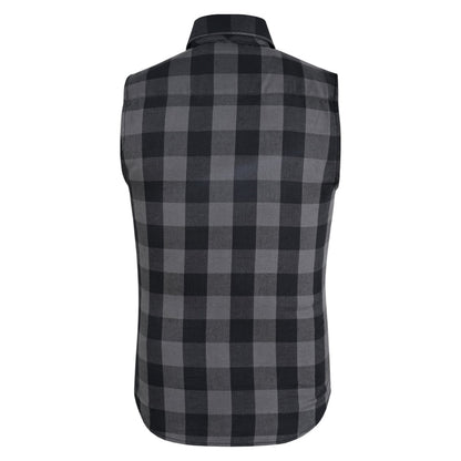 Gray Champ Men's Gray Black Sleeveless Flannel