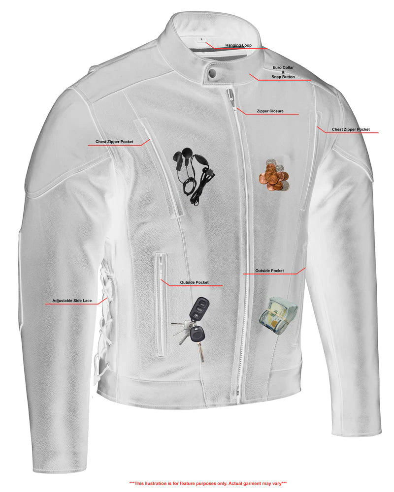 RC Men's Premium Vented Motorcycle Jacket – Side Laces