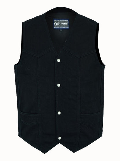 DM910 Men's Traditional Denim Vest with Plain Sides