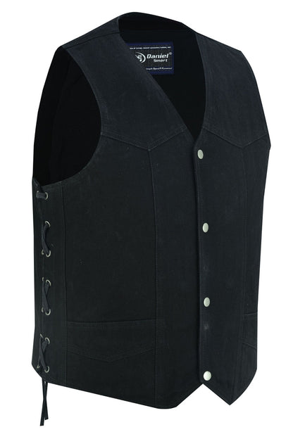 DM911 Men's Traditional Denim Vest with Side Laces