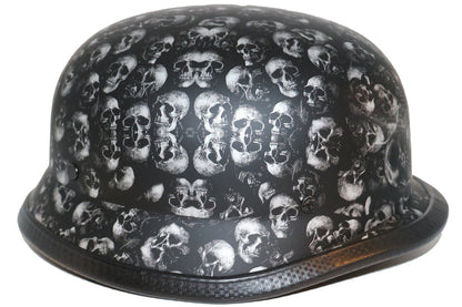 H80 Novelty German Grey Skull Flat Black - Non DOT