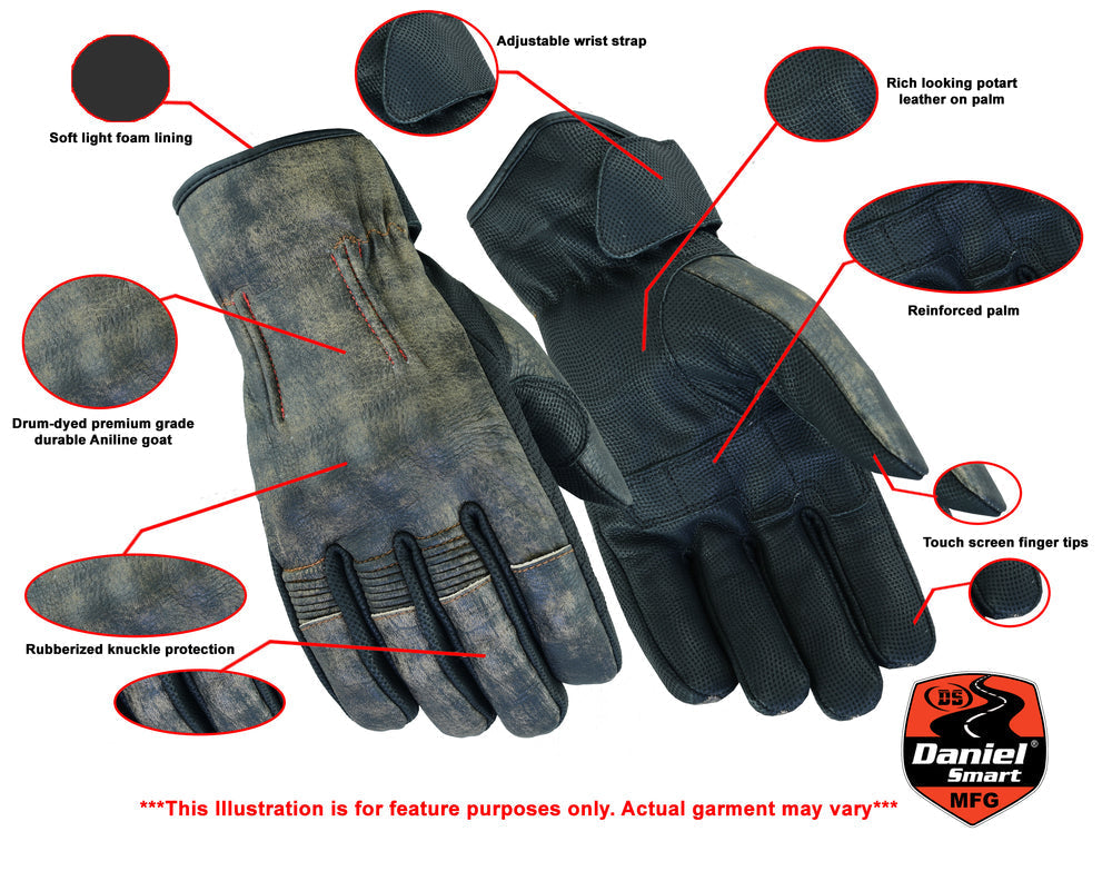RC Men's Feature-Packed Washed-Out Brown Rakish Glove