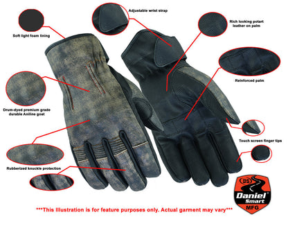 RC Men's Feature-Packed Washed-Out Brown Rakish Glove