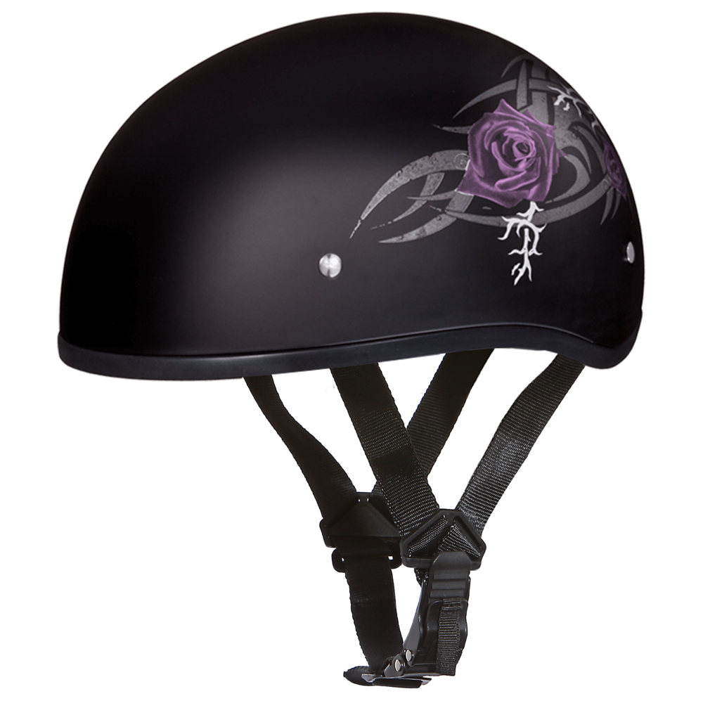 D6-PR D.O.T. DAYTONA SKULL CAP - W/ PURPLE ROSE