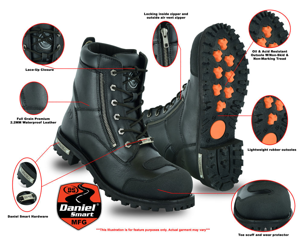 RC Men's Side Zipper Waterproof Ankle Protection Boots