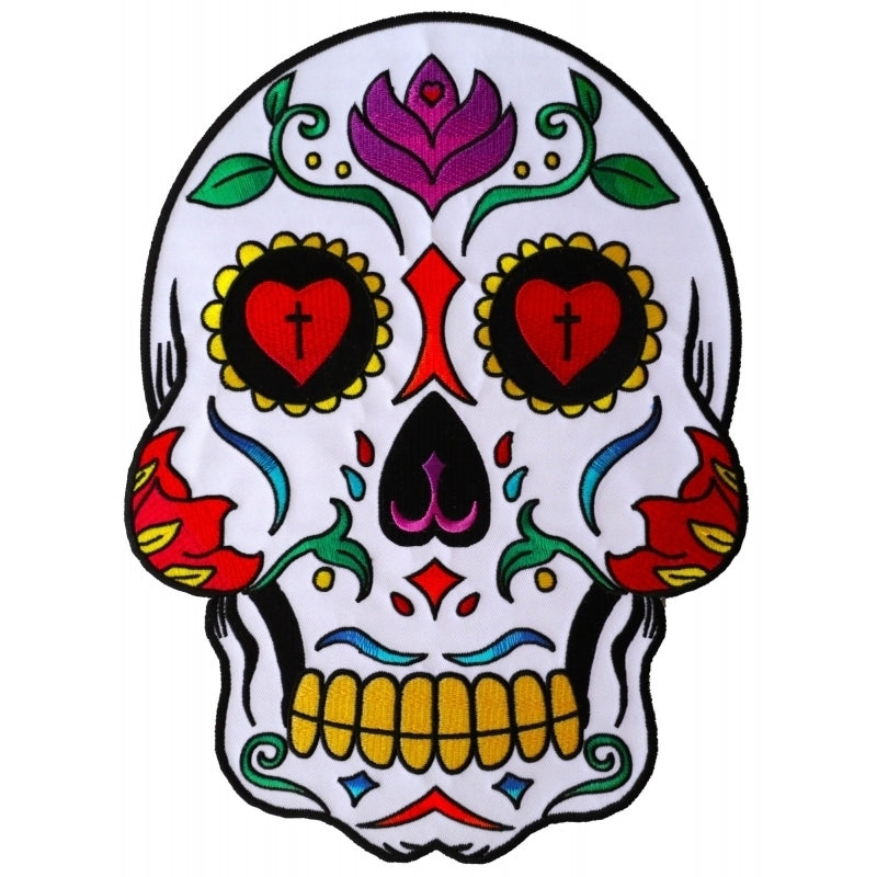 PL5987 Sugar Skull Embroidered Iron on Patch