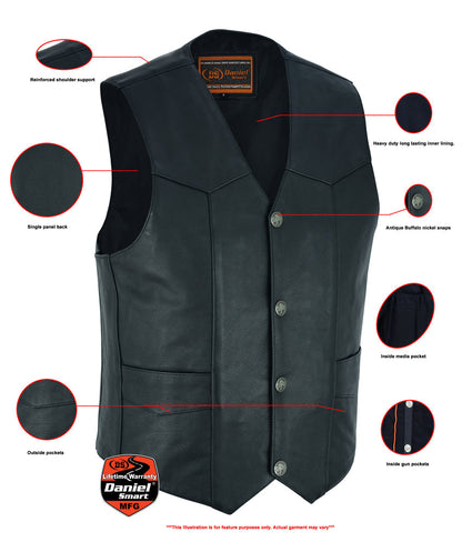 RC Advance Men's Buffalo Nickel Head Snap Vest