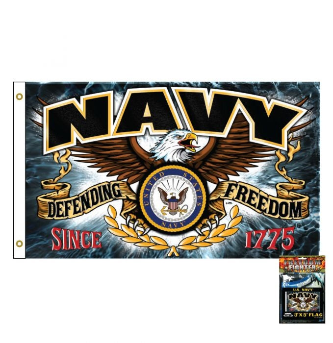 Sdflna Military Defender - Navy 3'x5' Flag