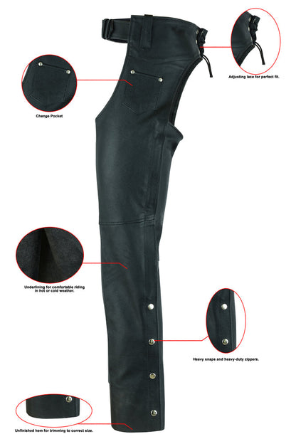 DS Unisex Basic Coin Pocket Leather Chaps