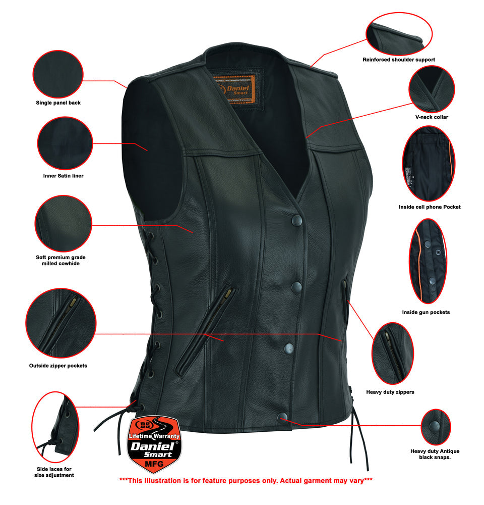 DS205 Women's Single Back Panel Concealed Carry Vest