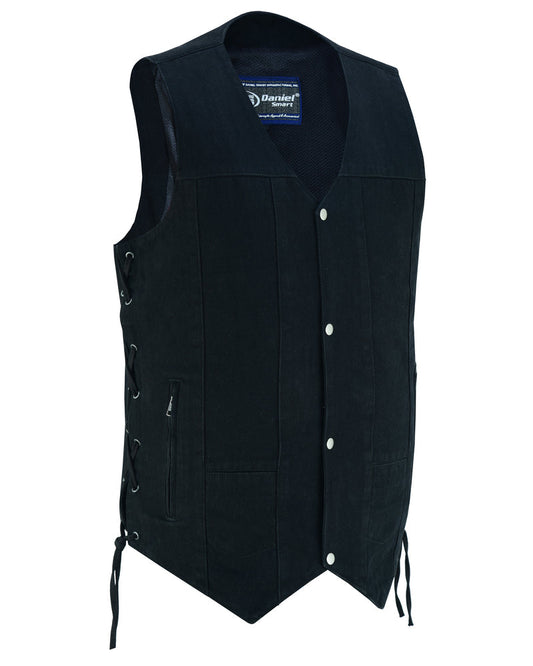 DM Men's Ten Pocket Denim Utility Vest - TALL