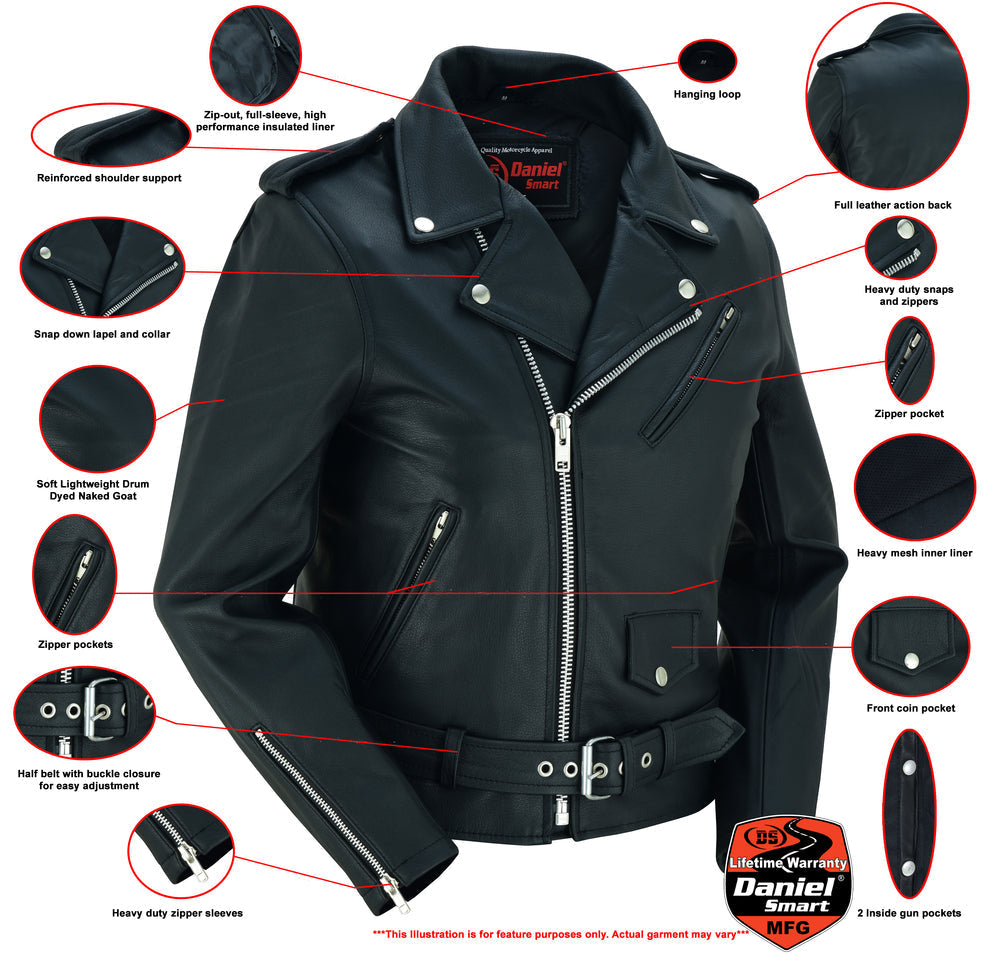 RC Women's Classic Plain Side Fitted M/C Style Jacket