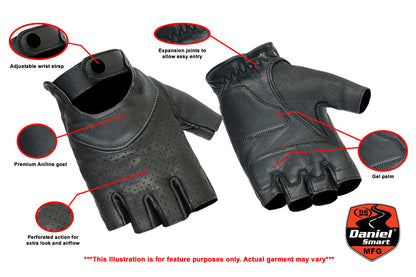 DS8    Women's Perforated Fingerless Glove