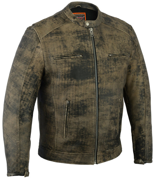 RC Men’s Antique Brown Motorcycle Cruiser Jacket