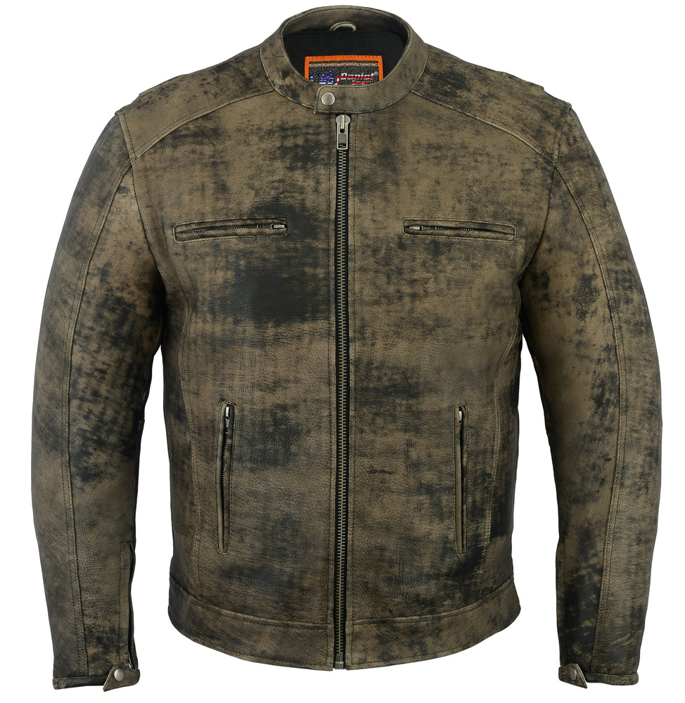 RC Men’s Antique Brown Motorcycle Cruiser Jacket