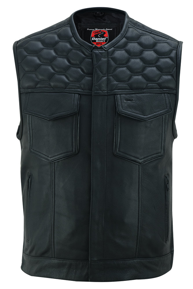 RC Black Horse Men's Leather Motorcycle Vest