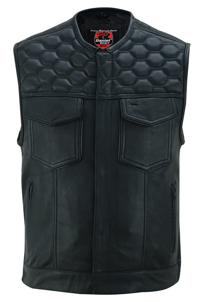 RC Black Horse Men's Leather Motorcycle Vest