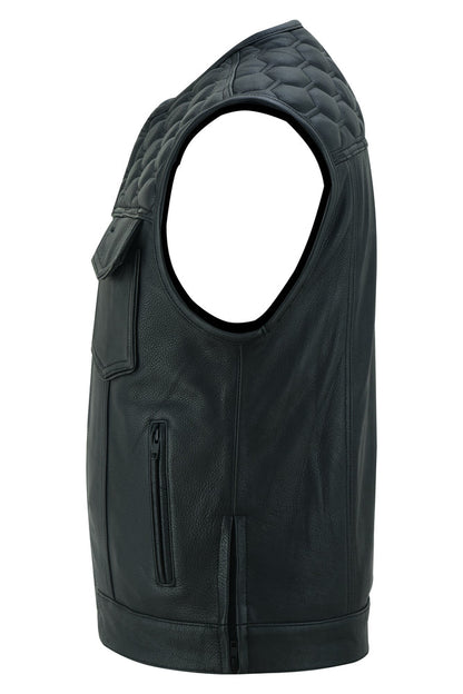 RC Black Horse Men's Leather Motorcycle Vest