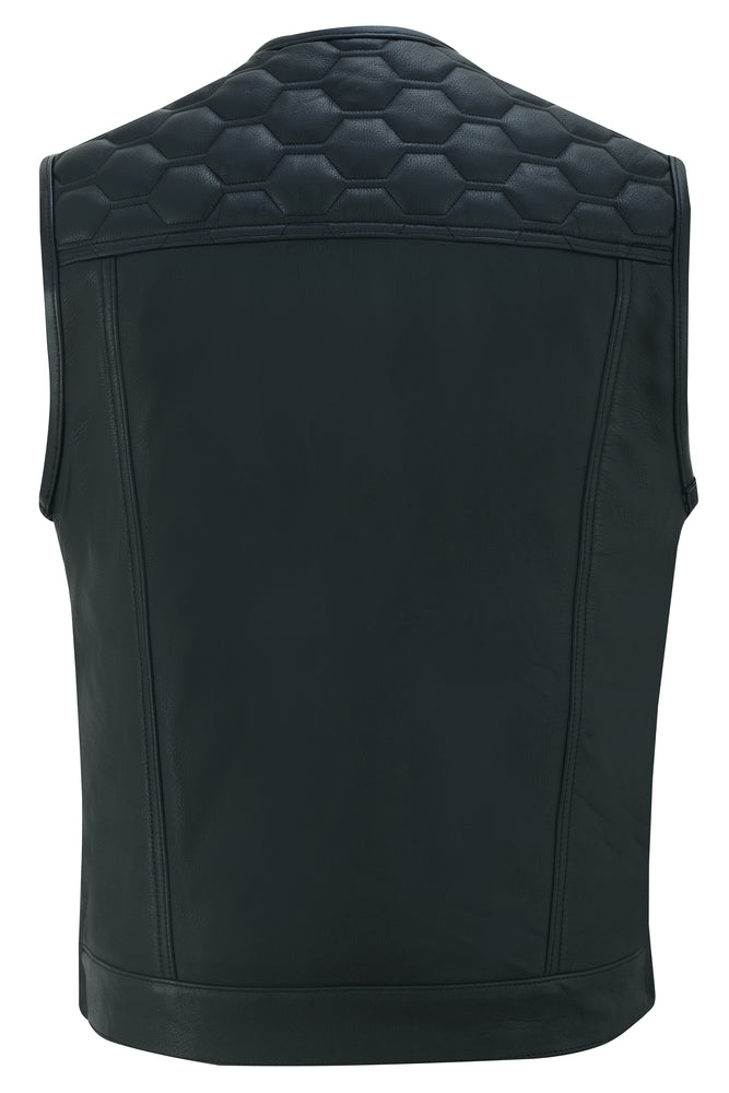 RC Black Horse Men's Leather Motorcycle Vest