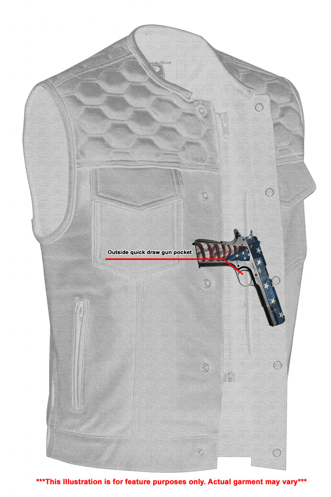 RC Black Horse Men's Leather Motorcycle Vest