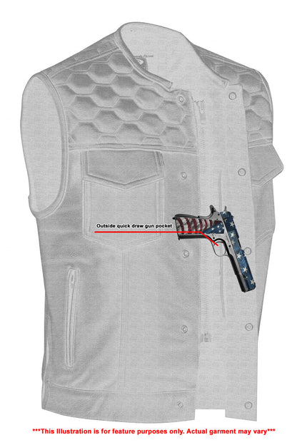 RC Black Horse Men's Leather Motorcycle Vest