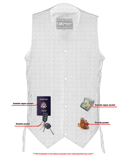 DM Men's Ten Pocket Denim Utility Vest - TALL