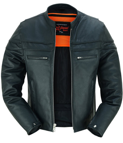 DS Full Hand Black Leather Motorcycle Jacket
