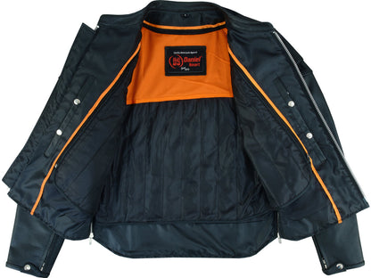 DS Full Hand Black Leather Motorcycle Jacket