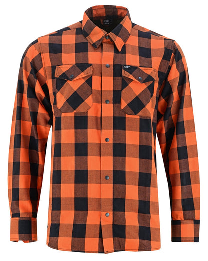 DS4684 Flannel Shirt - Orange and Black