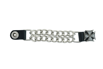 PKV142D Vest Extender - Iron Cross with Silver Glitter