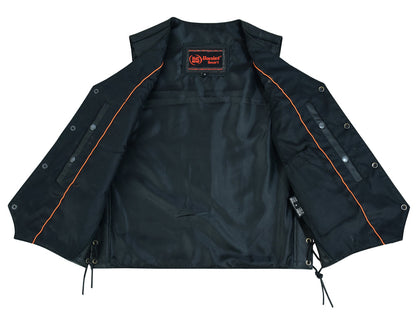 RC Men's Traditional Leather side lacing Vest - Black